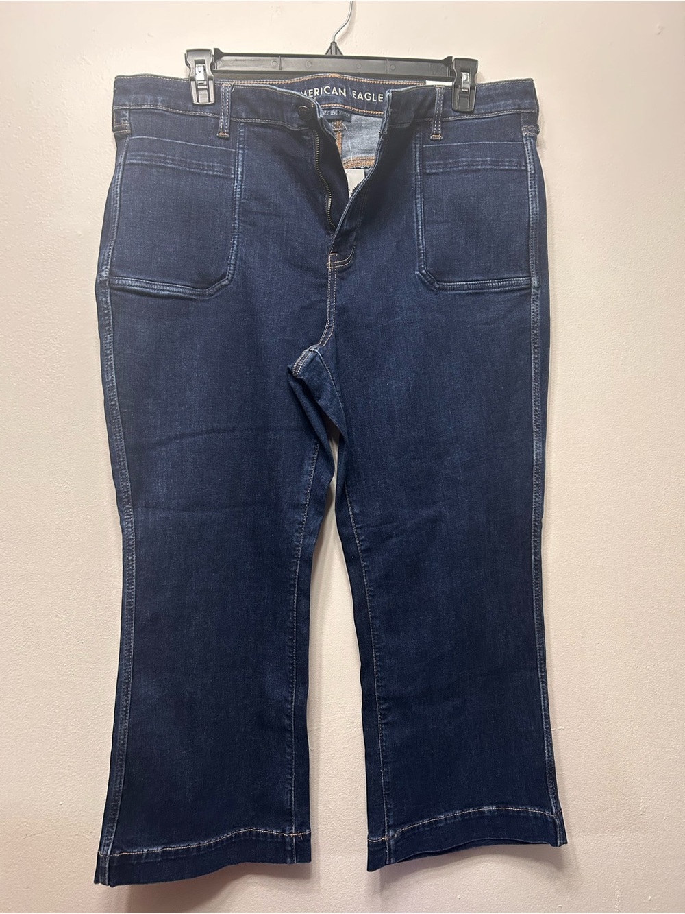 American Eagle Outfitters High Rise Kick Boot Crop Jeans
